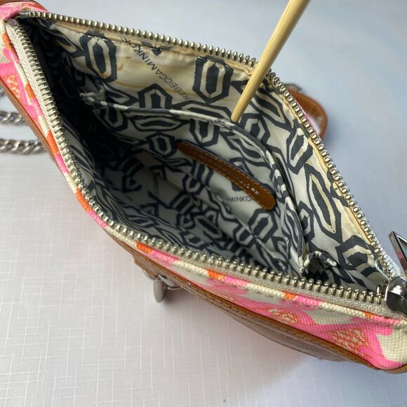 Rebecca Minkoff "MINI MAC" PINK + BROWN LEATHER Crossbody Bag! Long CHAIN STRAP - Picture 9 of 16